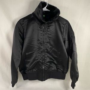 Womens Medium Black Gap Bomber Jacket